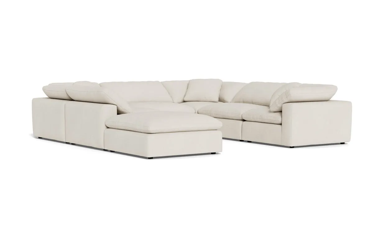 Fluffy 6 Piece Sectional W/Ottoman