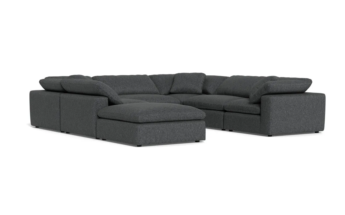 Fluffy 6 Piece Sectional W/Ottoman