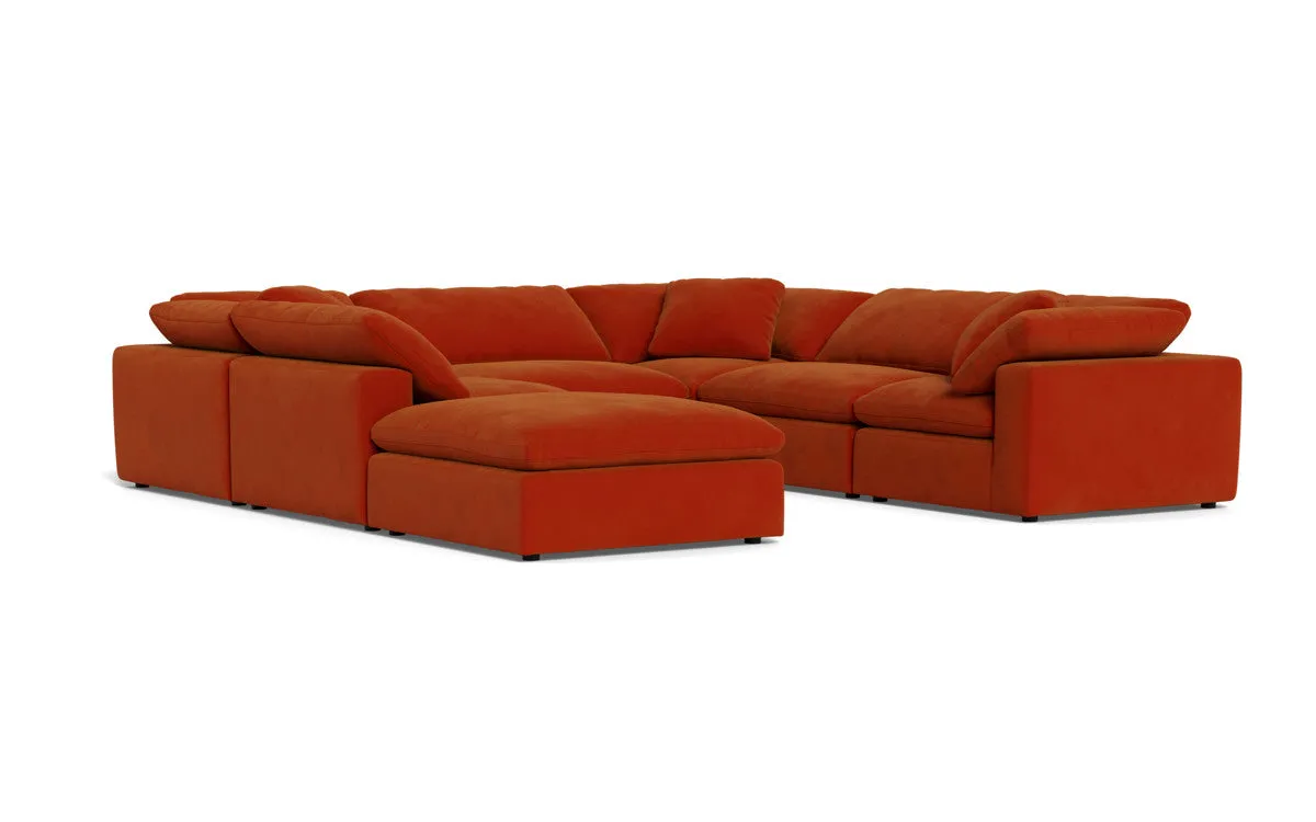Fluffy 6 Piece Sectional W/Ottoman