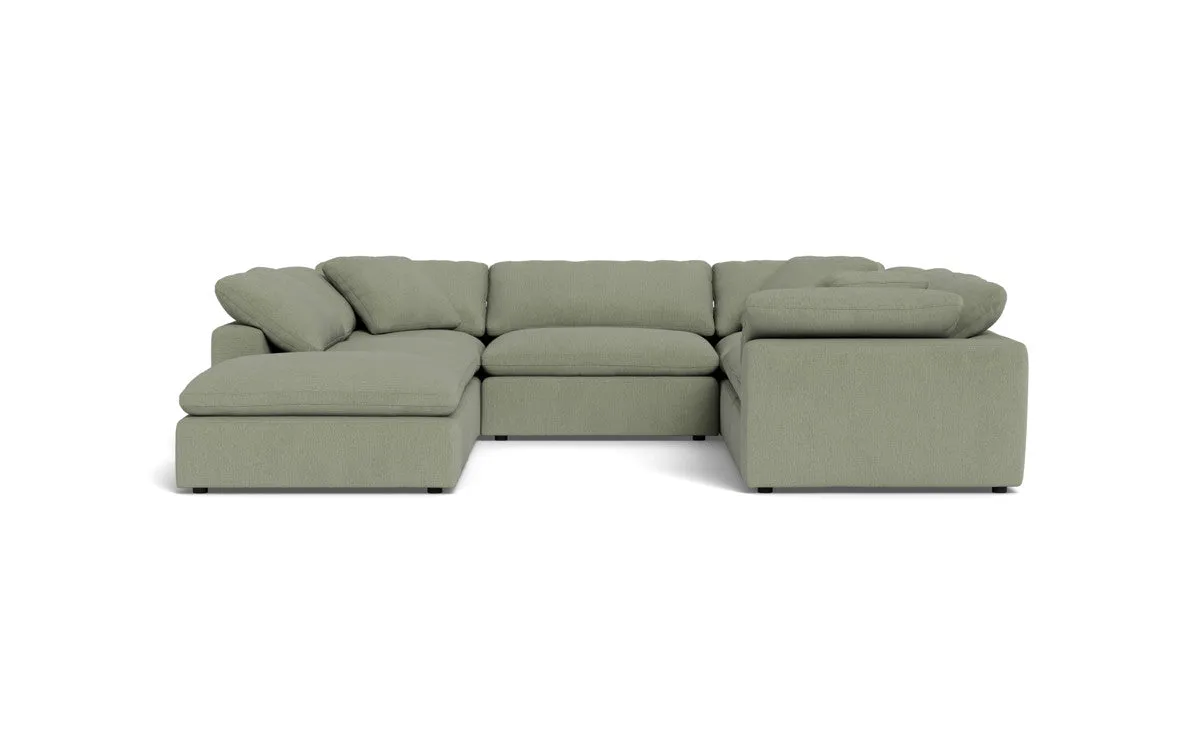 Fluffy 6 Piece Sectional W/Ottoman