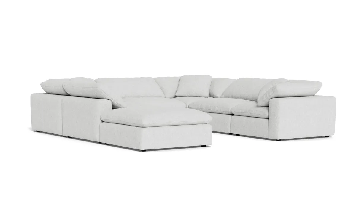 Fluffy 6 Piece Sectional W/Ottoman
