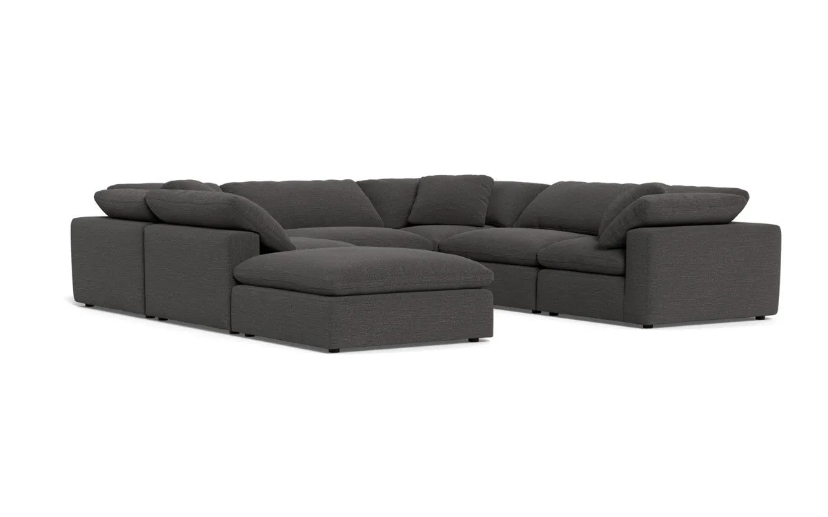 Fluffy 6 Piece Sectional W/Ottoman