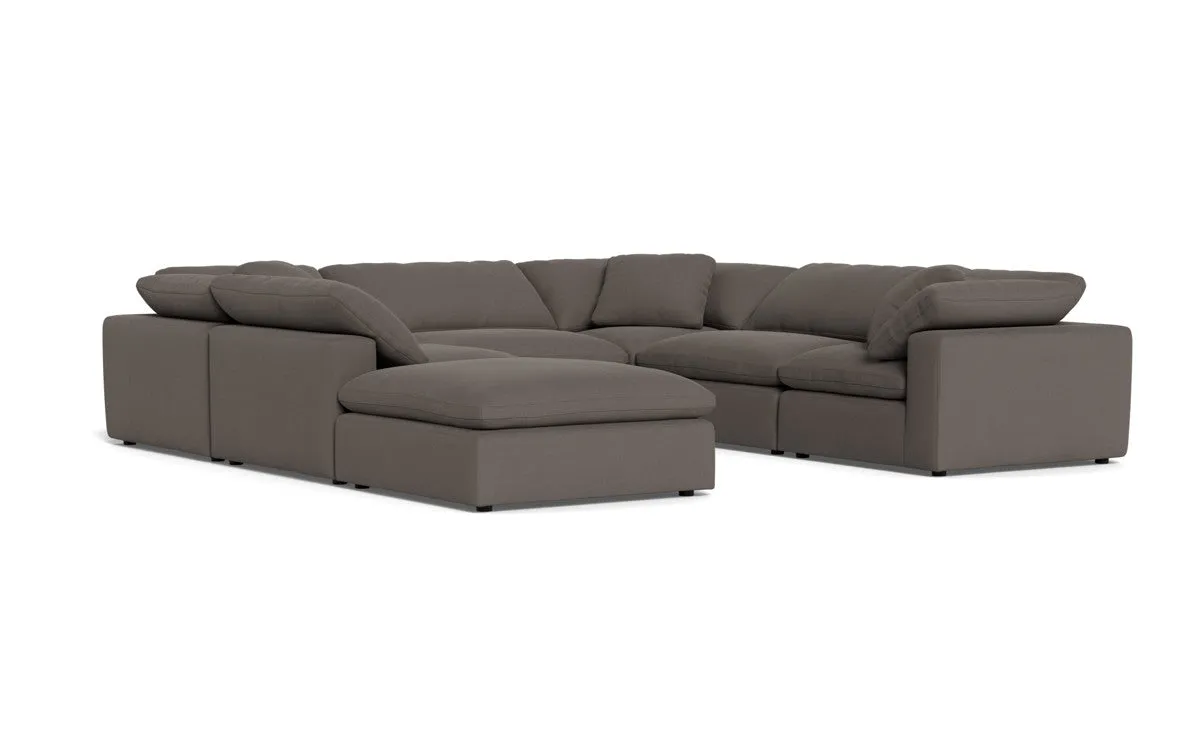 Fluffy 6 Piece Sectional W/Ottoman