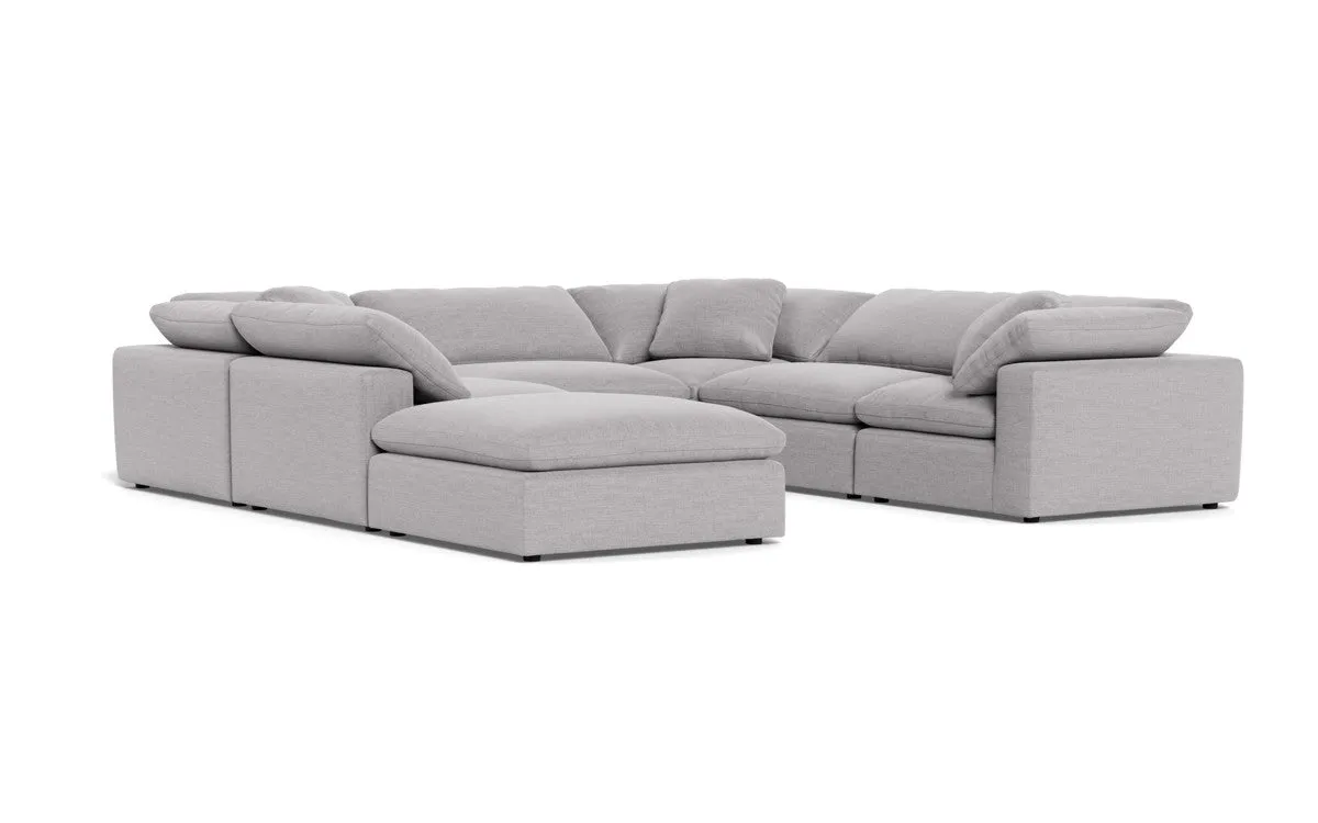 Fluffy 6 Piece Sectional W/Ottoman
