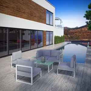 Fortuna 6 Piece Outdoor Patio Sectional Sofa Set by Modway