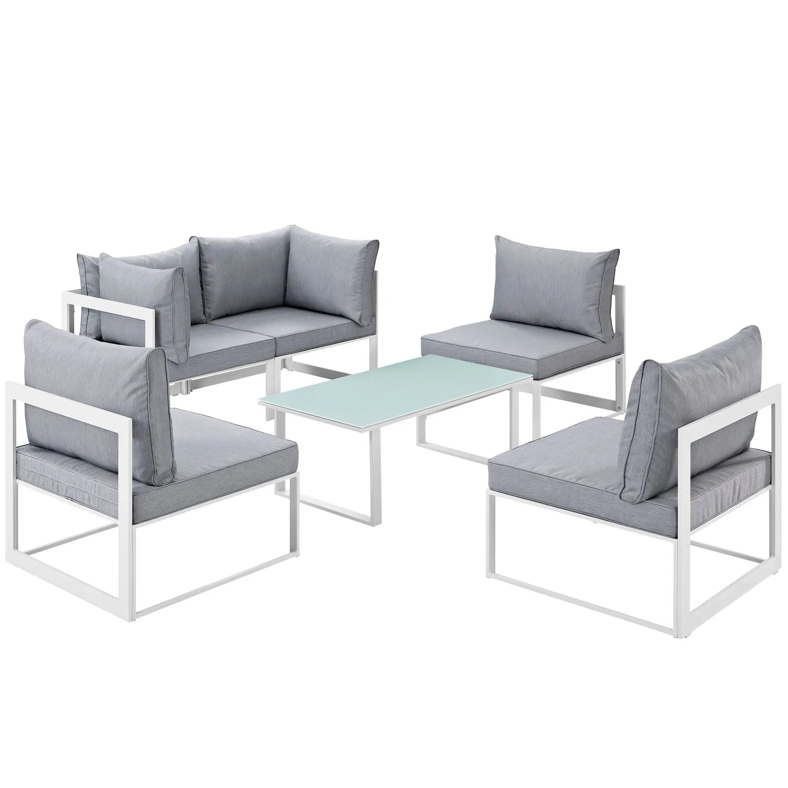 Fortuna 6 Piece Outdoor Patio Sectional Sofa Set by Modway