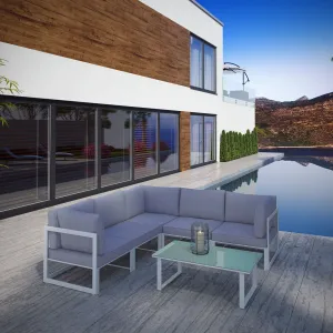 Fortuna 6 Piece Outdoor Patio Sectional Sofa Set by Modway