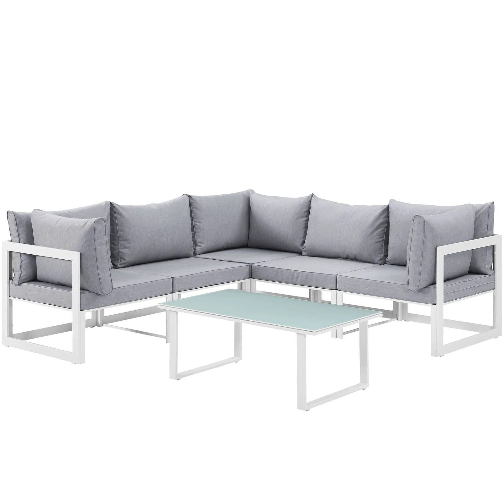 Fortuna 6 Piece Outdoor Patio Sectional Sofa Set by Modway
