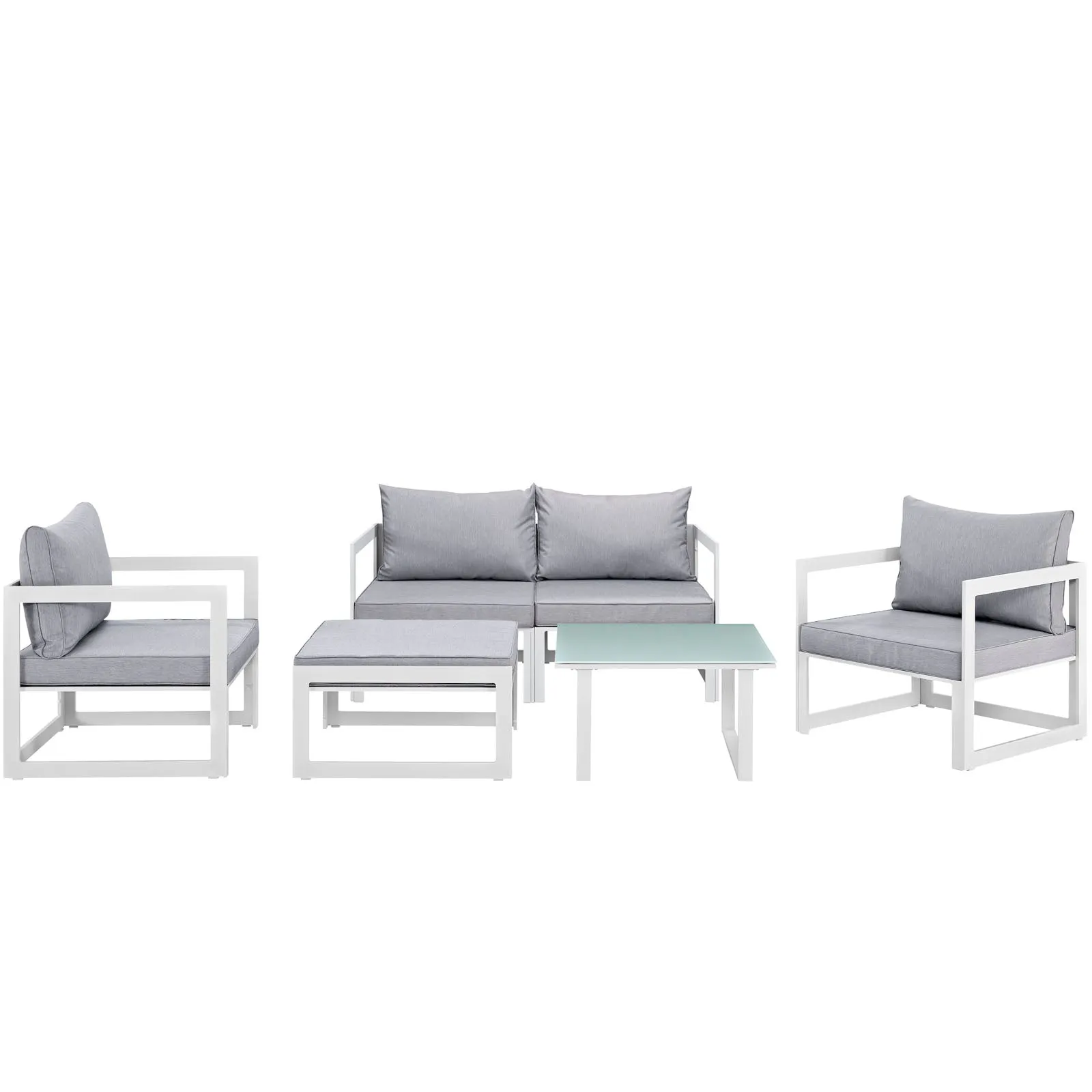 Fortuna 6 Piece Outdoor Patio Sectional Sofa Set by Modway