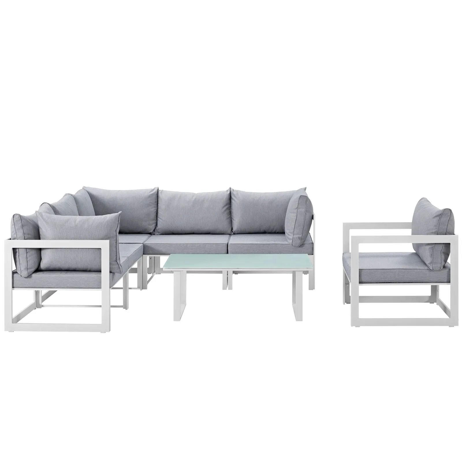 Fortuna 7 Piece Outdoor Patio Sectional Sofa Set by Modway