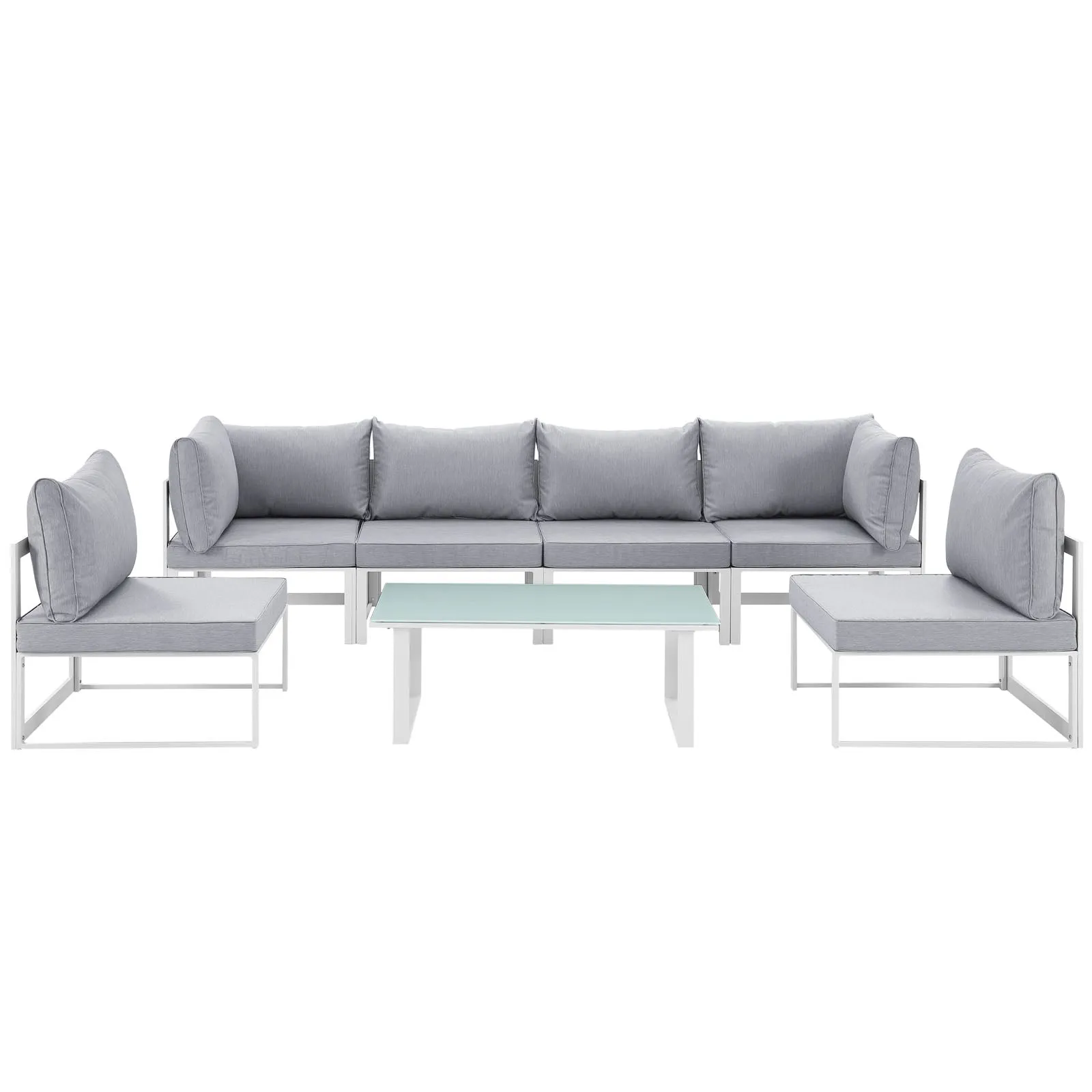 Fortuna 7 Piece Outdoor Patio Sectional Sofa Set by Modway