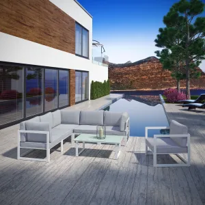 Fortuna 7 Piece Outdoor Patio Sectional Sofa Set by Modway