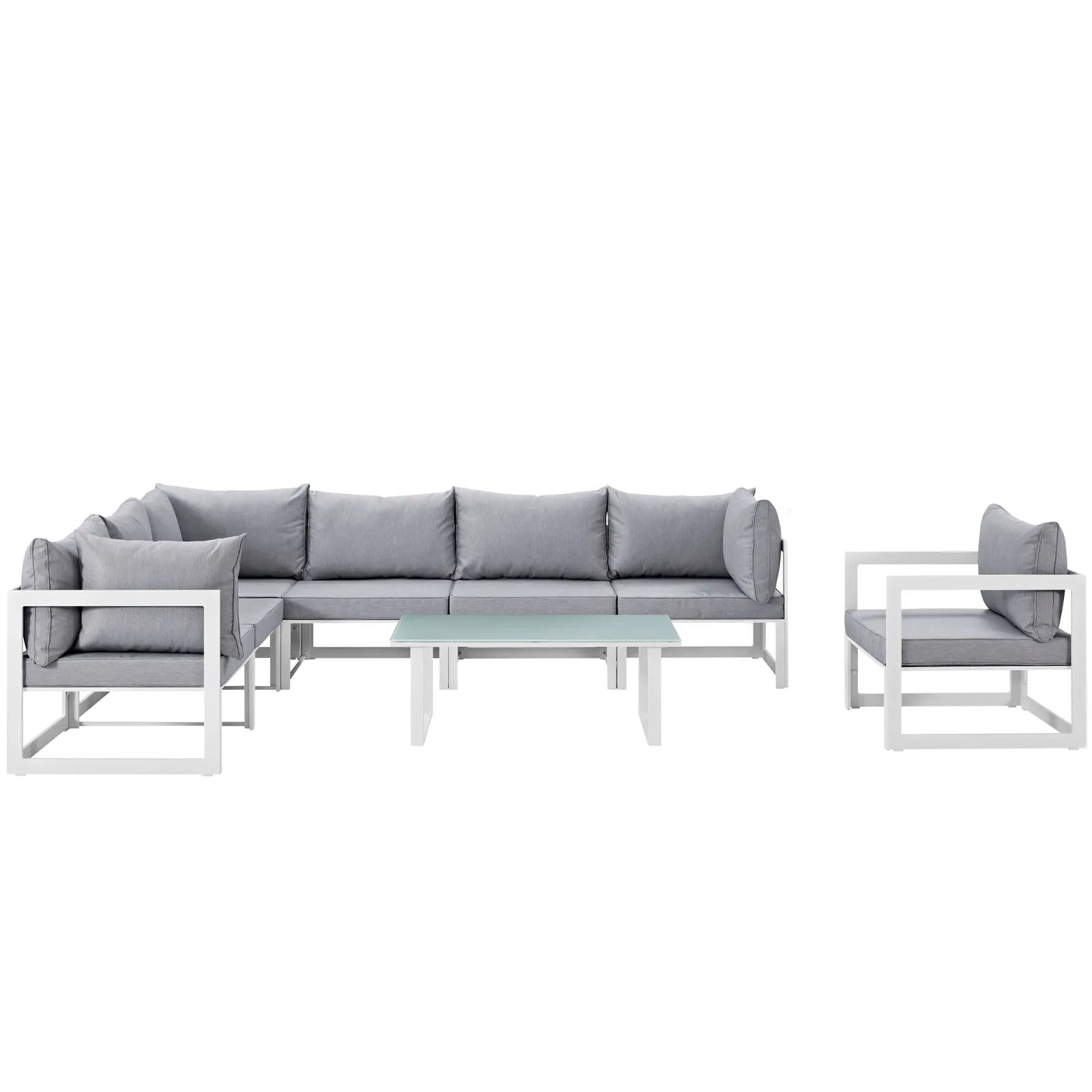 Fortuna 8 Piece Outdoor Patio Sectional Sofa Set by Modway