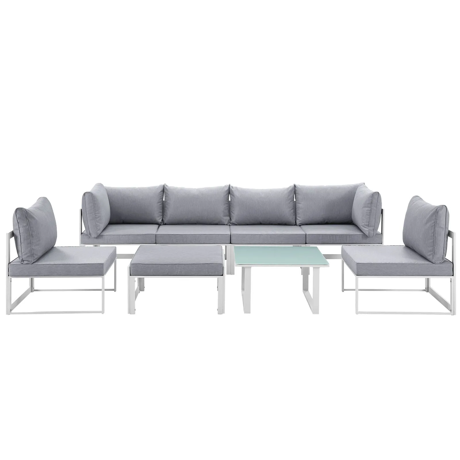 Fortuna 8 Piece Outdoor Patio Sectional Sofa Set by Modway