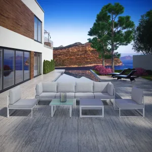 Fortuna 8 Piece Outdoor Patio Sectional Sofa Set by Modway