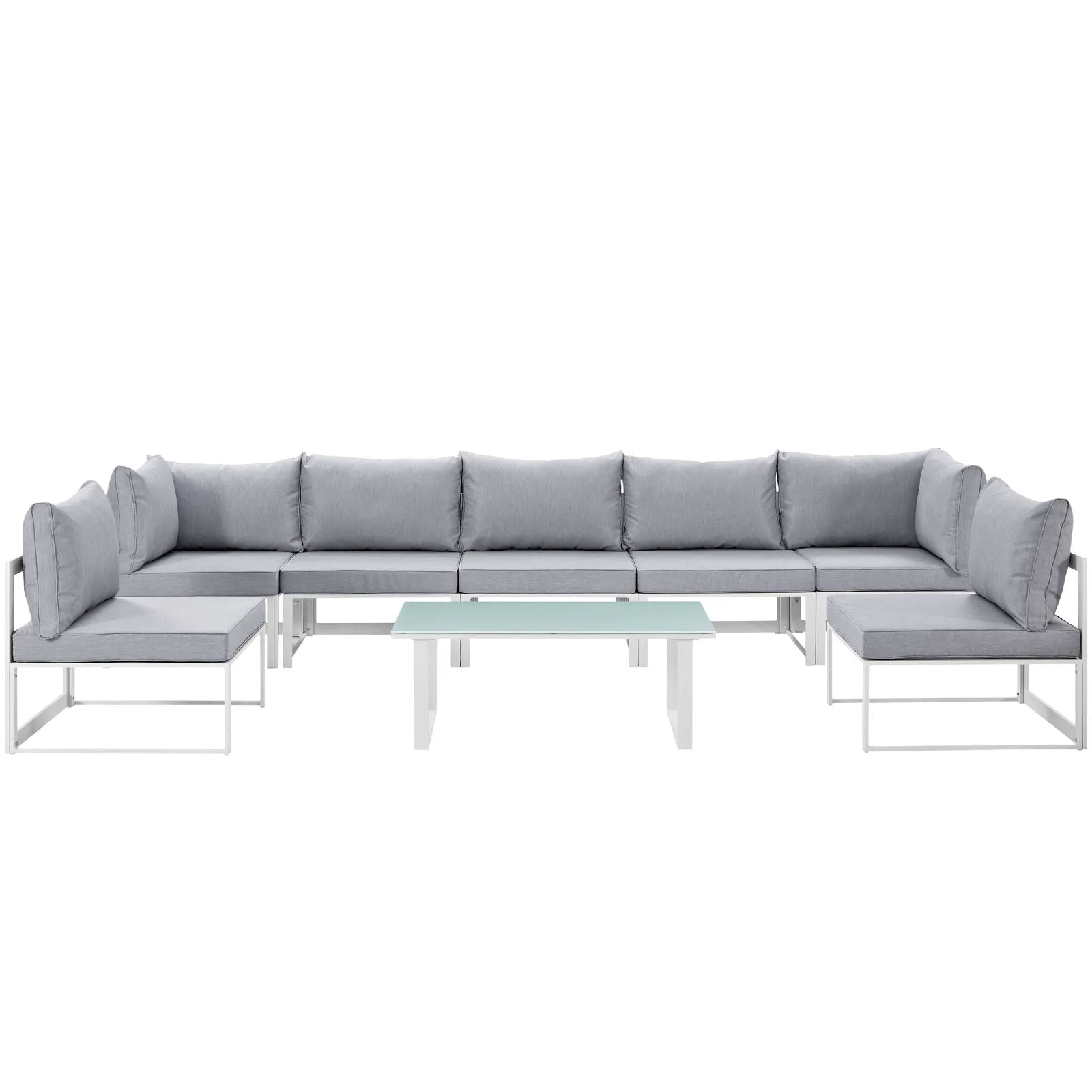 Fortuna 8 Piece Outdoor Patio Sectional Sofa Set by Modway