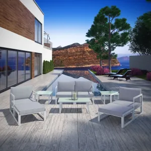 Fortuna 9 Piece Outdoor Patio Sectional Sofa Set by Modway