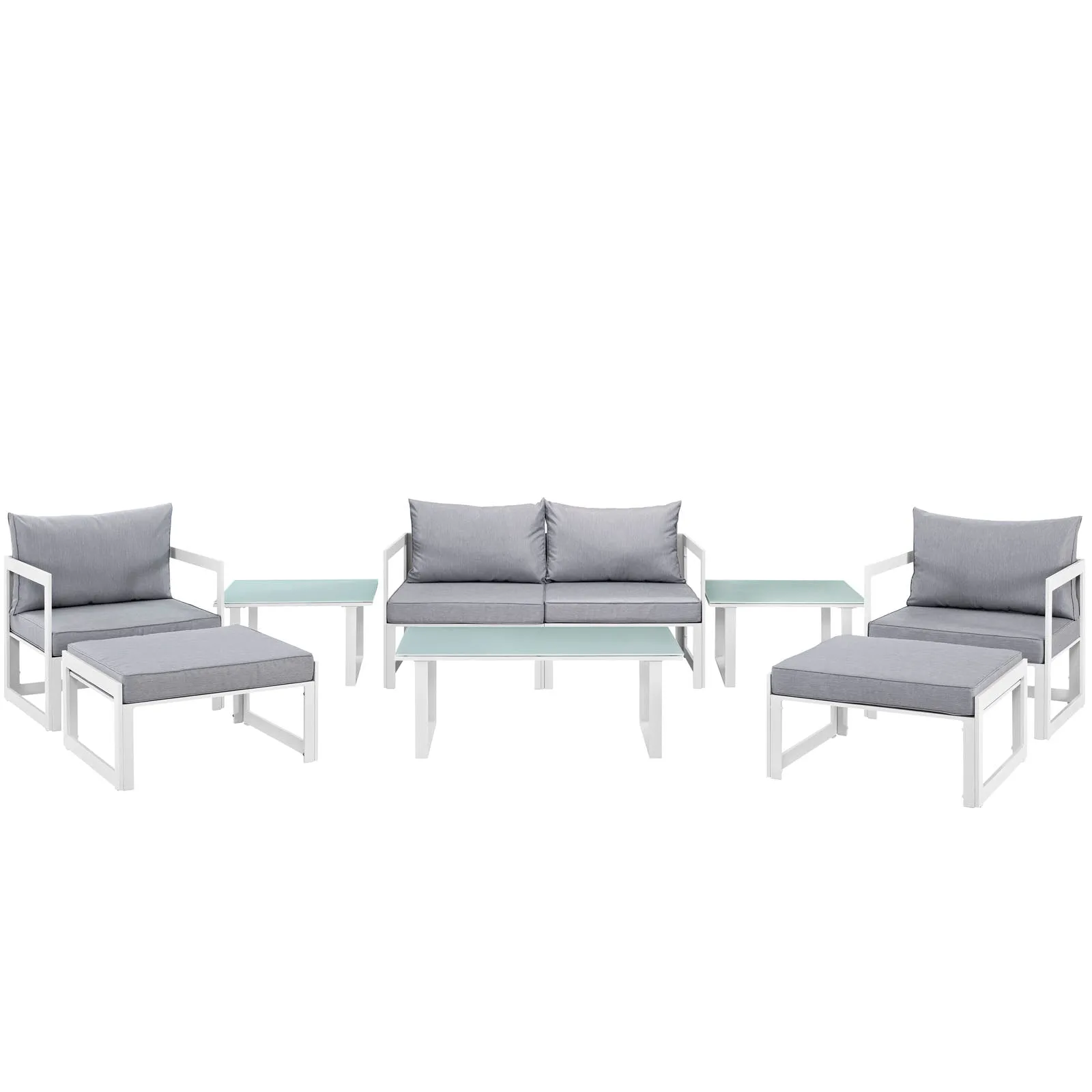 Fortuna 9 Piece Outdoor Patio Sectional Sofa Set by Modway