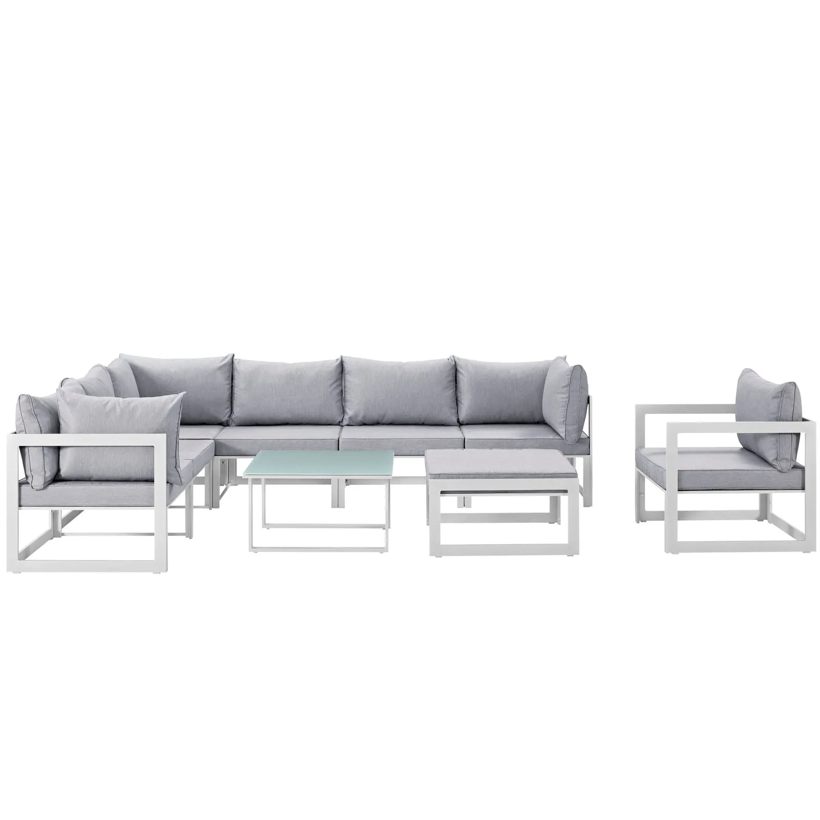 Fortuna 9 Piece Outdoor Patio Sectional Sofa Set by Modway