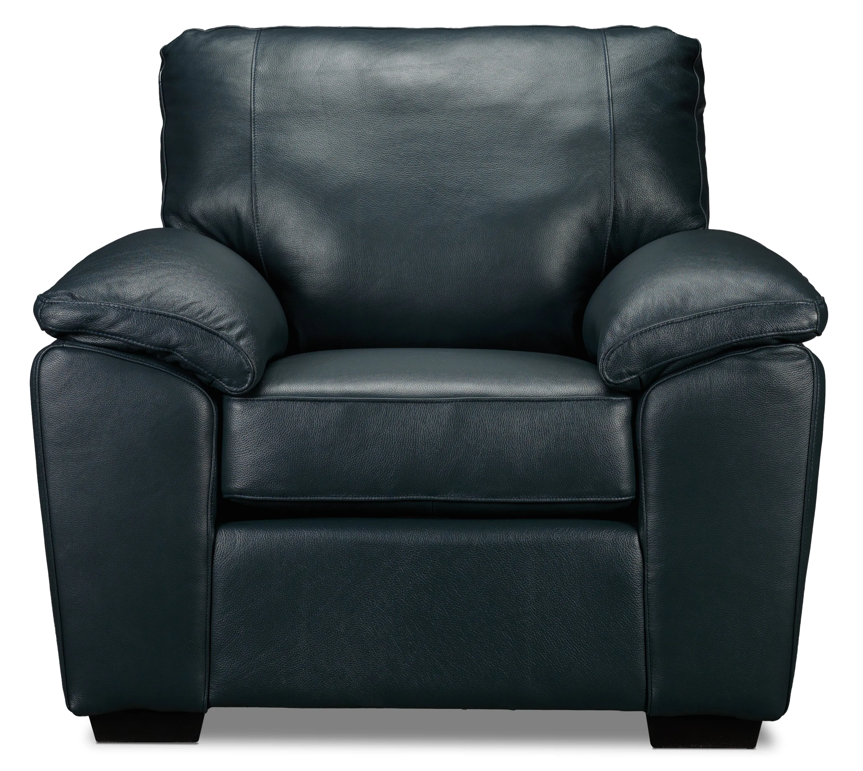 Gaetano Leather Sofa and Chair Set - Havana Atlantic Blue