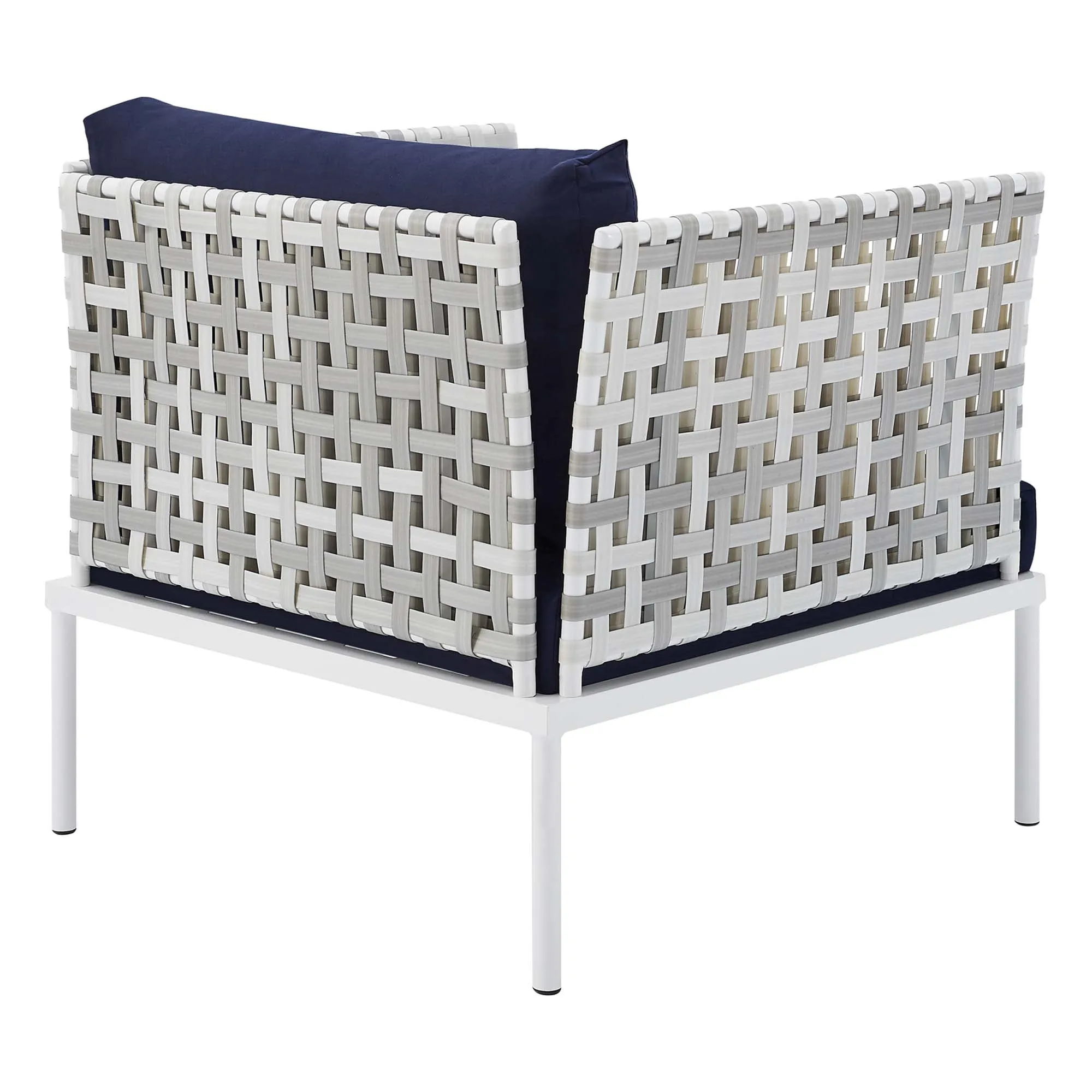 Harmony 10-Piece  Sunbrella® Basket Weave Outdoor Patio Aluminum Sectional Sofa Set by Modway
