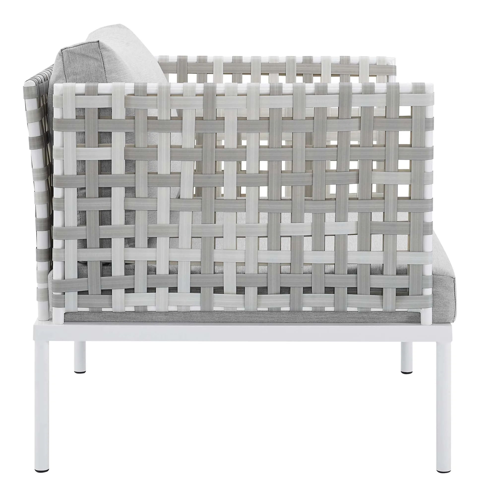 Harmony 10-Piece  Sunbrella® Basket Weave Outdoor Patio Aluminum Sectional Sofa Set by Modway