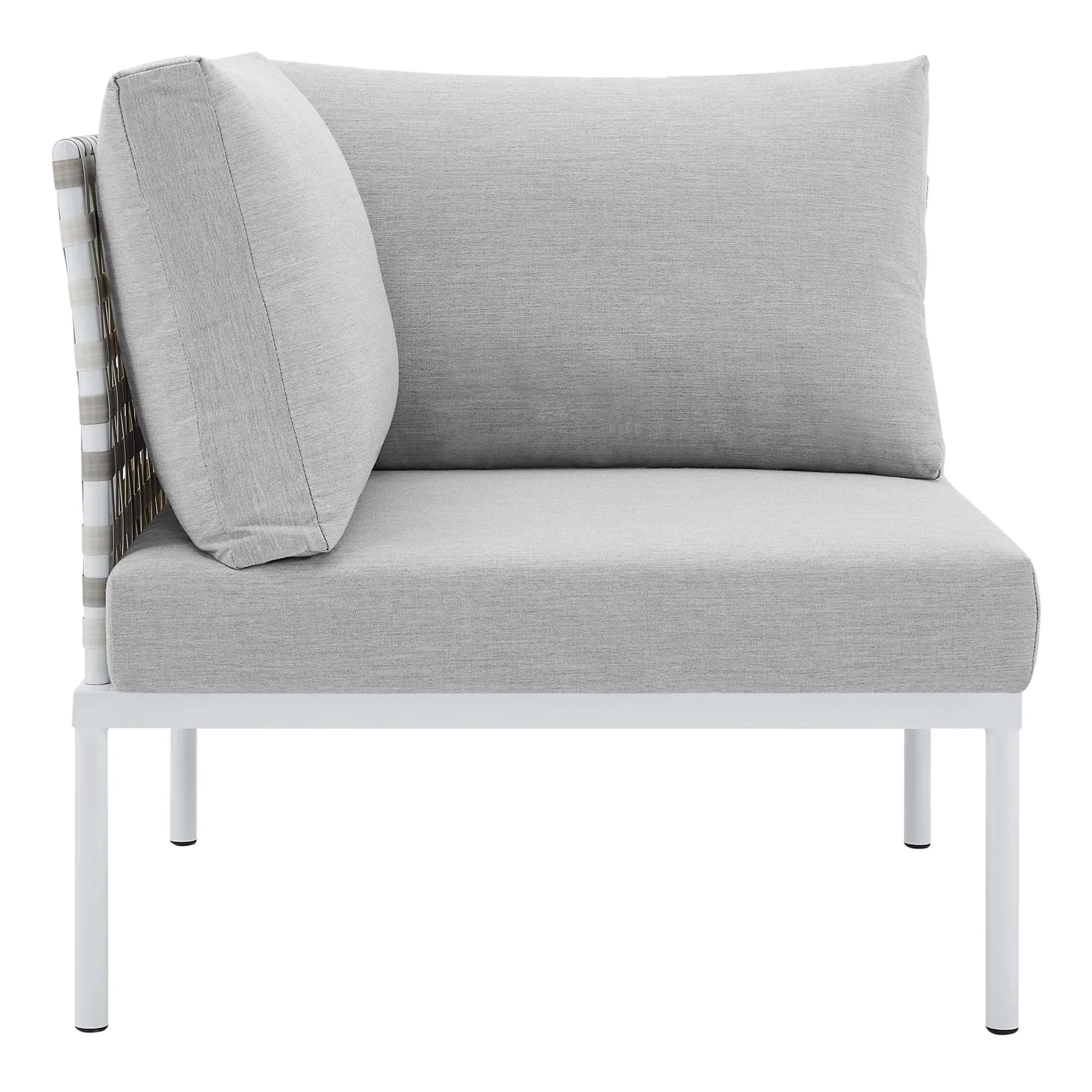 Harmony 10-Piece  Sunbrella® Basket Weave Outdoor Patio Aluminum Sectional Sofa Set by Modway