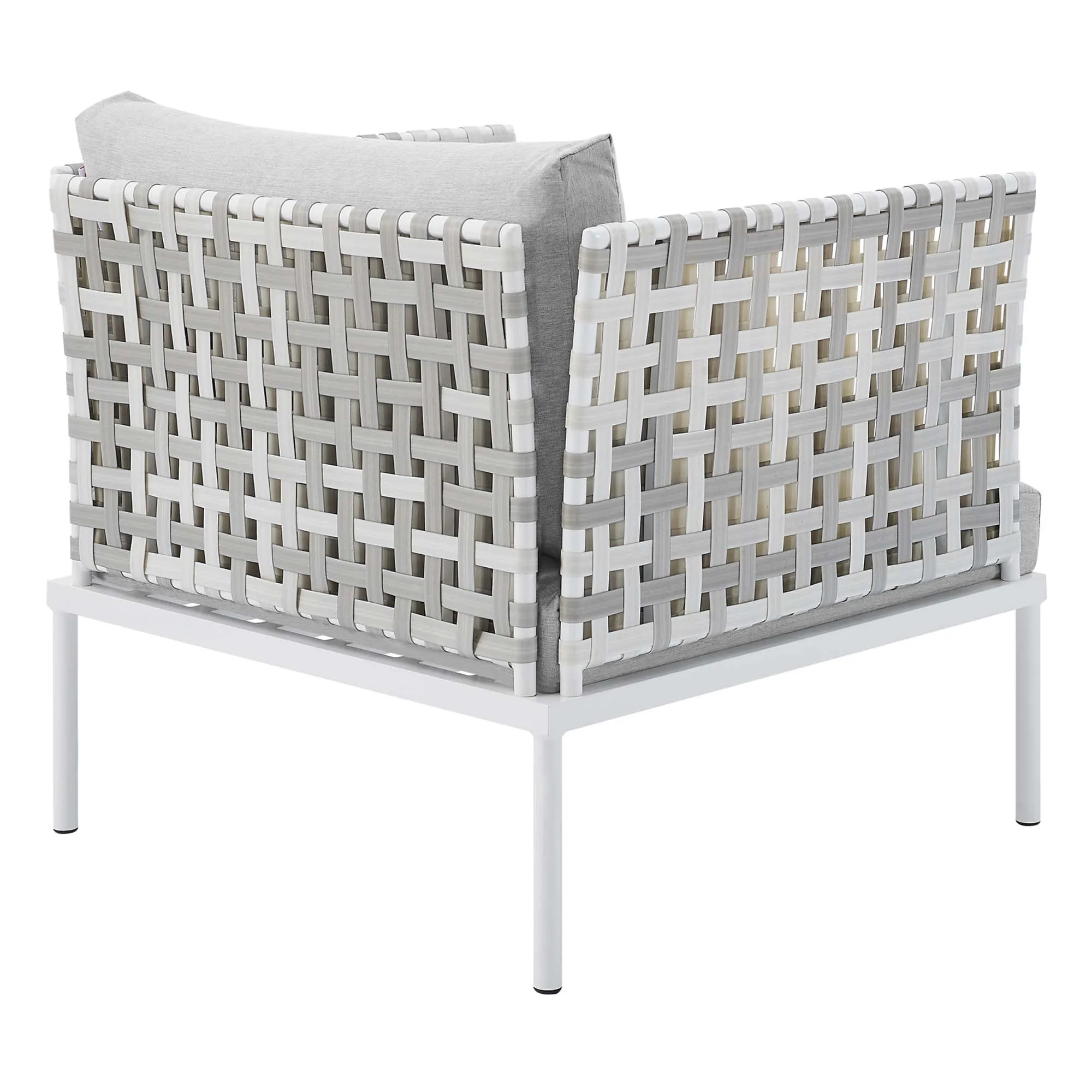 Harmony 10-Piece  Sunbrella® Basket Weave Outdoor Patio Aluminum Sectional Sofa Set by Modway