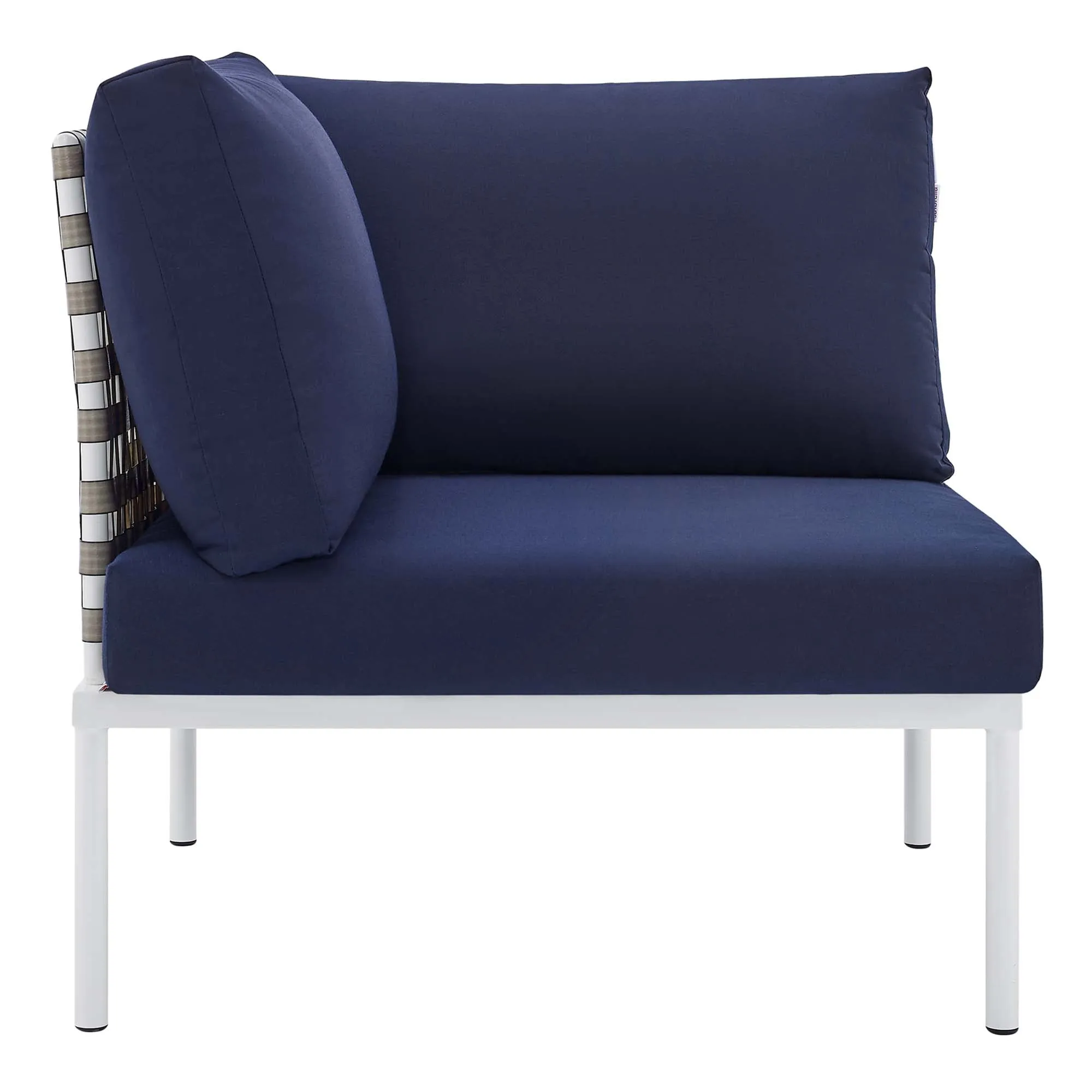 Harmony 10-Piece  Sunbrella® Basket Weave Outdoor Patio Aluminum Sectional Sofa Set by Modway