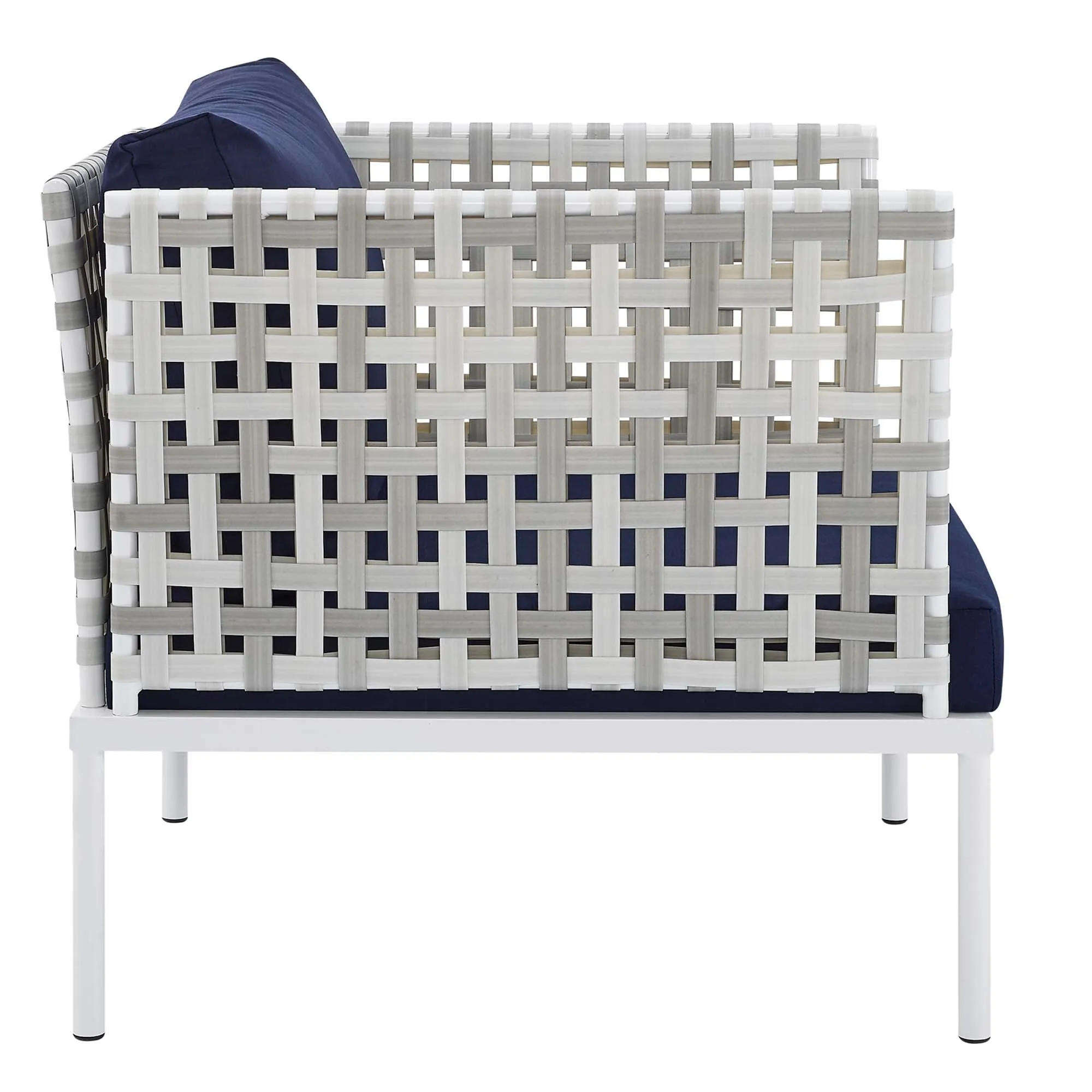 Harmony 10-Piece  Sunbrella® Basket Weave Outdoor Patio Aluminum Sectional Sofa Set by Modway