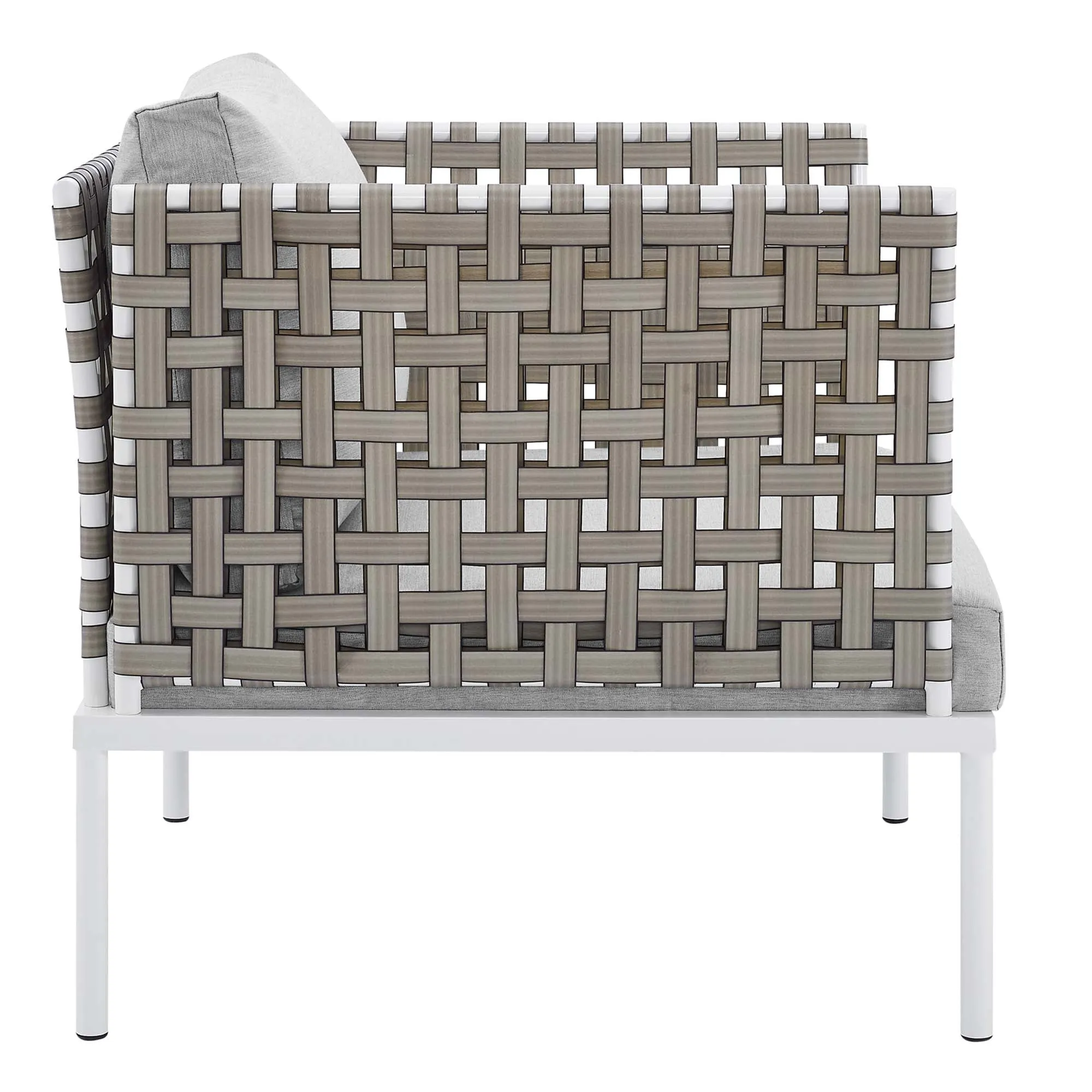 Harmony 10-Piece  Sunbrella® Basket Weave Outdoor Patio Aluminum Sectional Sofa Set by Modway