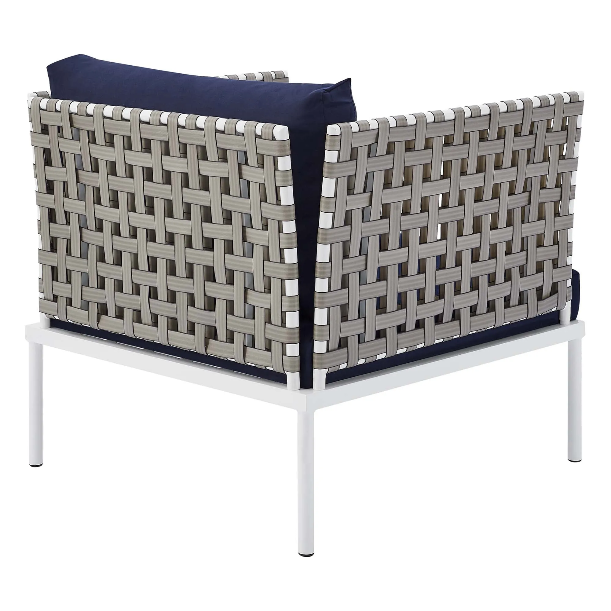 Harmony 10-Piece  Sunbrella® Basket Weave Outdoor Patio Aluminum Sectional Sofa Set by Modway