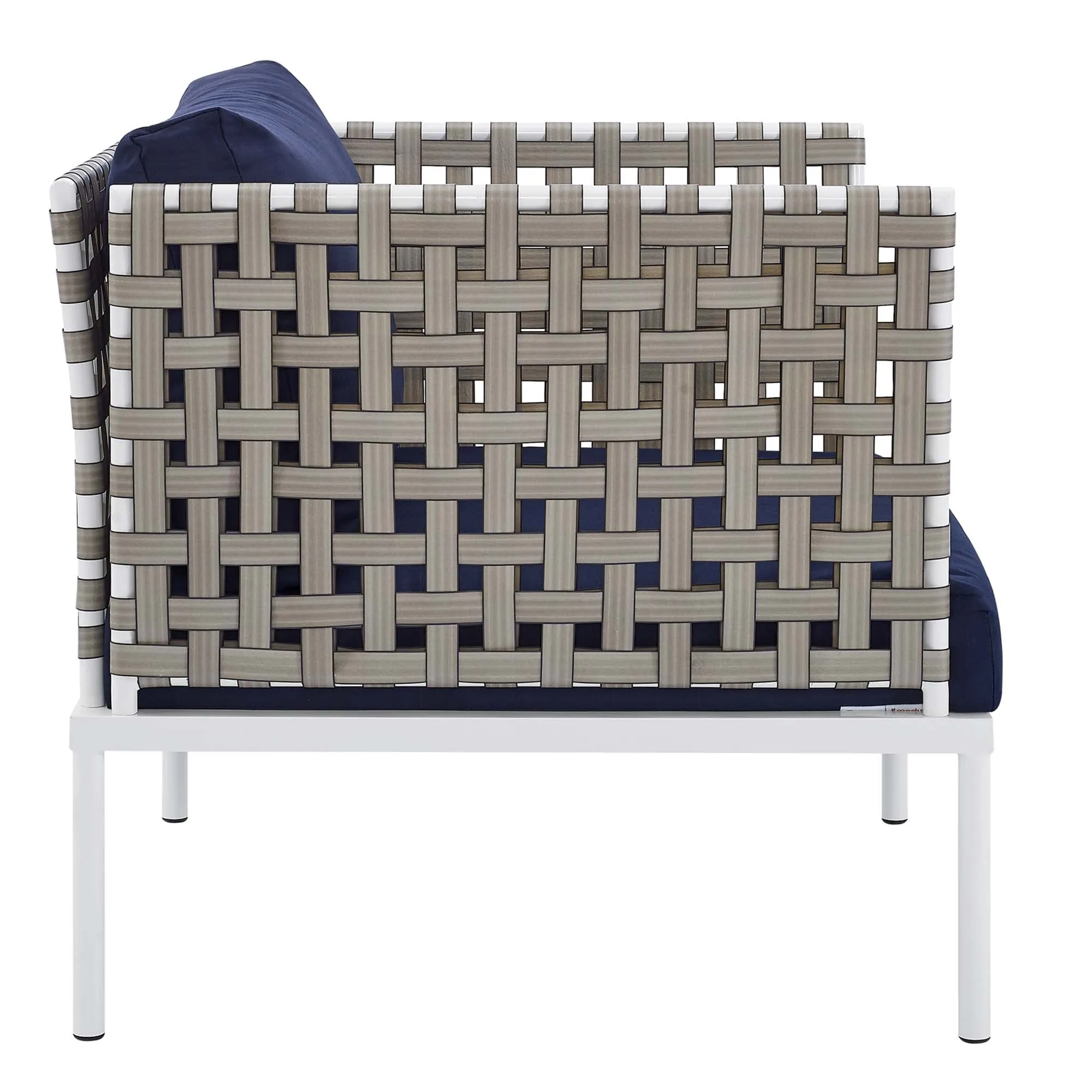 Harmony 10-Piece  Sunbrella® Basket Weave Outdoor Patio Aluminum Sectional Sofa Set by Modway