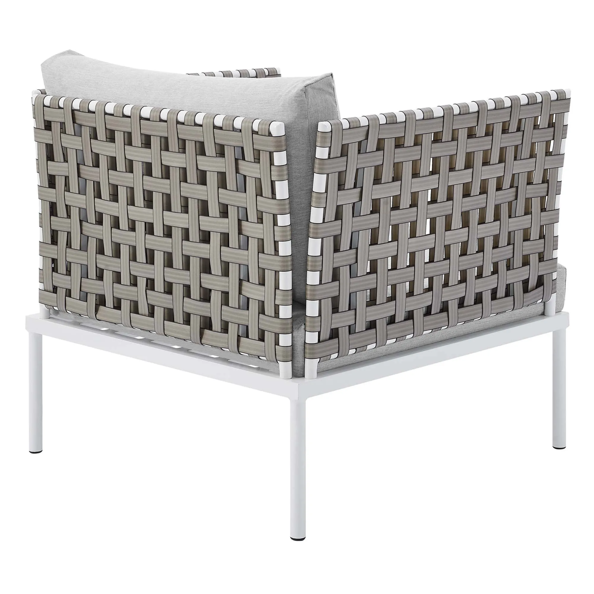 Harmony 10-Piece  Sunbrella® Basket Weave Outdoor Patio Aluminum Sectional Sofa Set by Modway