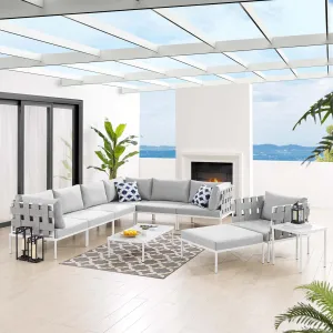 Harmony 10-Piece  Sunbrella® Outdoor Patio Aluminum Sectional Sofa Set by Modway