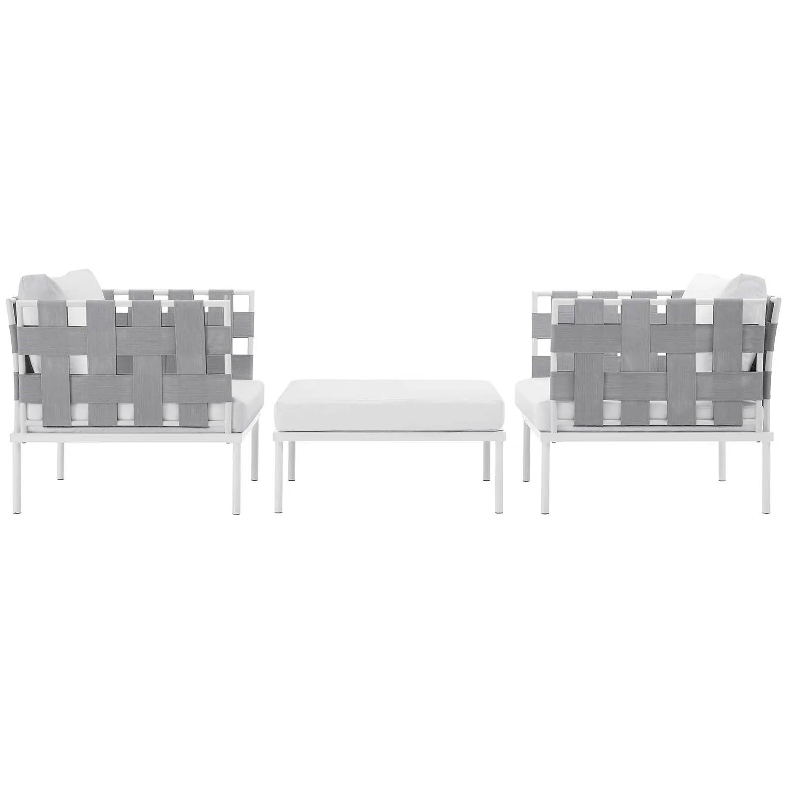 Harmony 3 Piece Outdoor Patio Aluminum Sectional Sofa Set by Modway