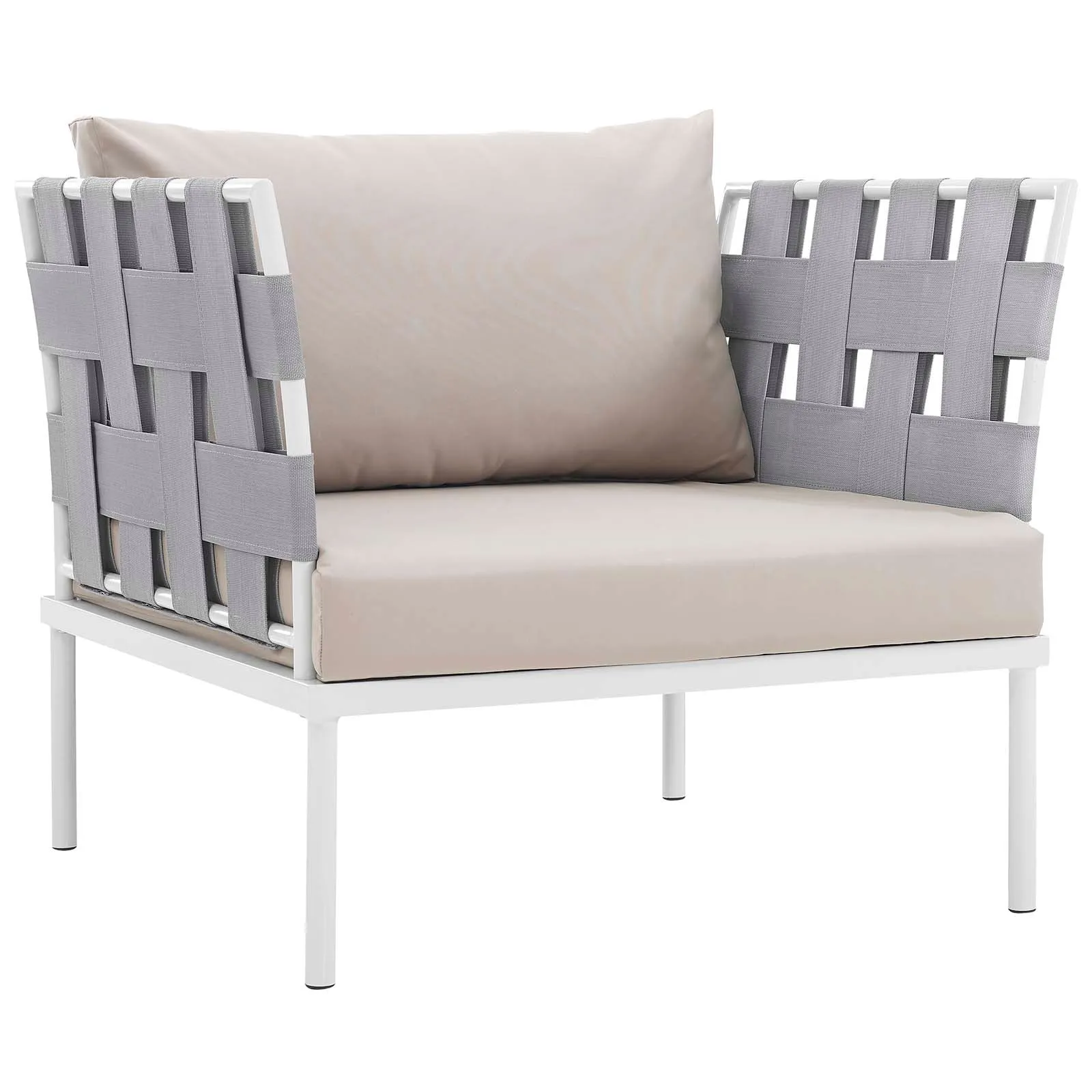 Harmony 3 Piece Outdoor Patio Aluminum Sectional Sofa Set by Modway
