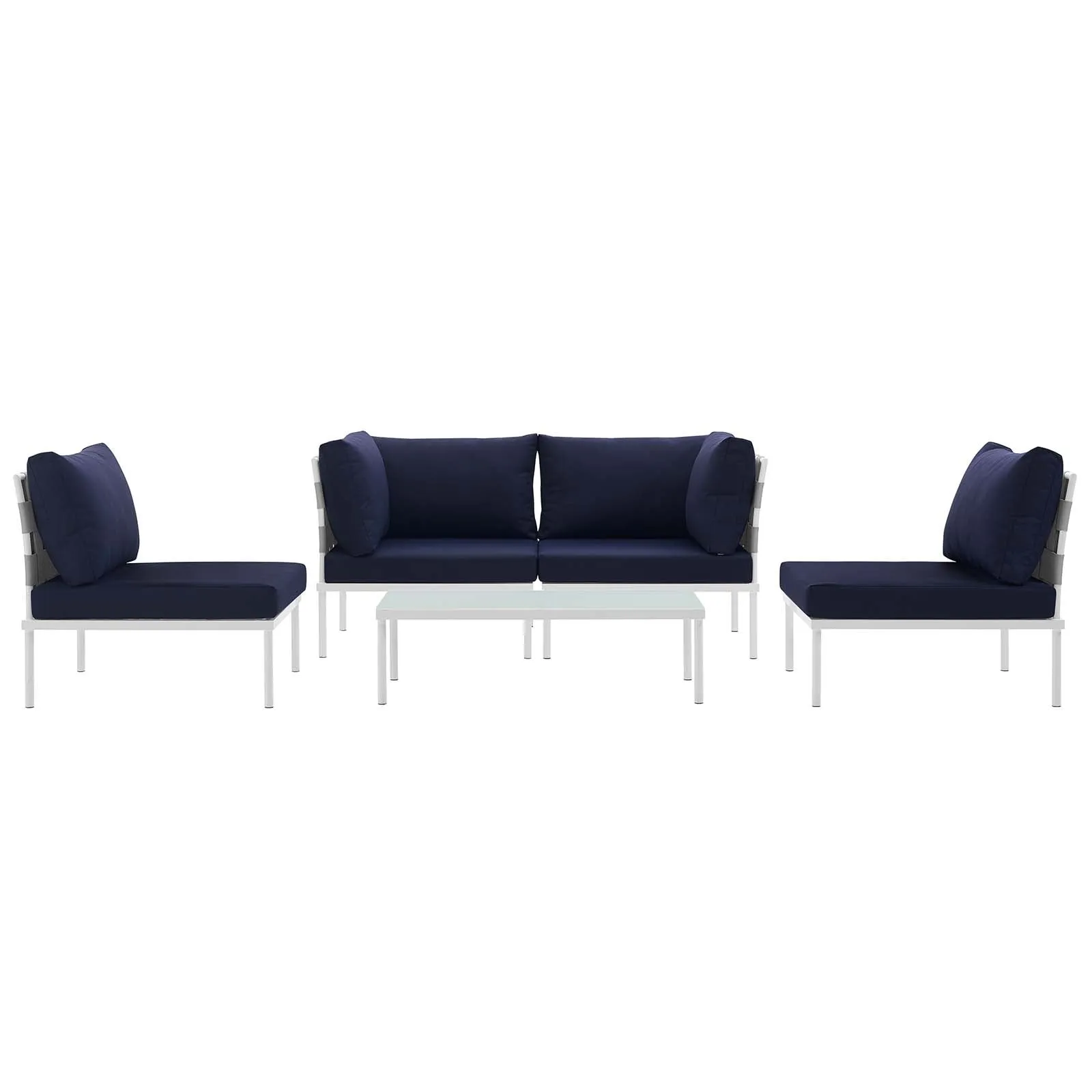 Harmony 5 Piece Outdoor Patio Aluminum Sectional Sofa Set by Modway