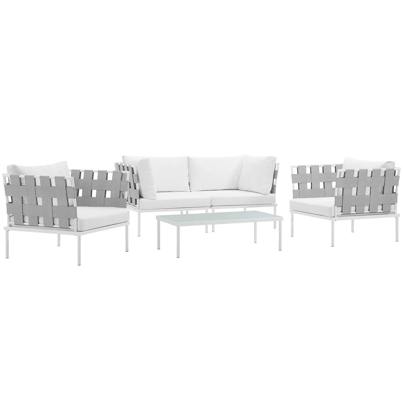 Harmony 5  Piece Outdoor Patio Aluminum Sectional Sofa Set by Modway
