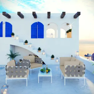 Harmony 5  Piece Outdoor Patio Aluminum Sectional Sofa Set by Modway