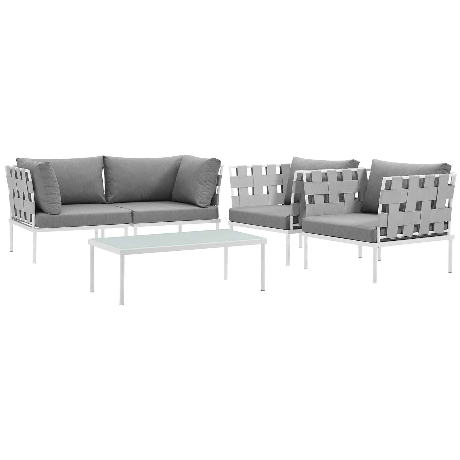 Harmony 5  Piece Outdoor Patio Aluminum Sectional Sofa Set by Modway