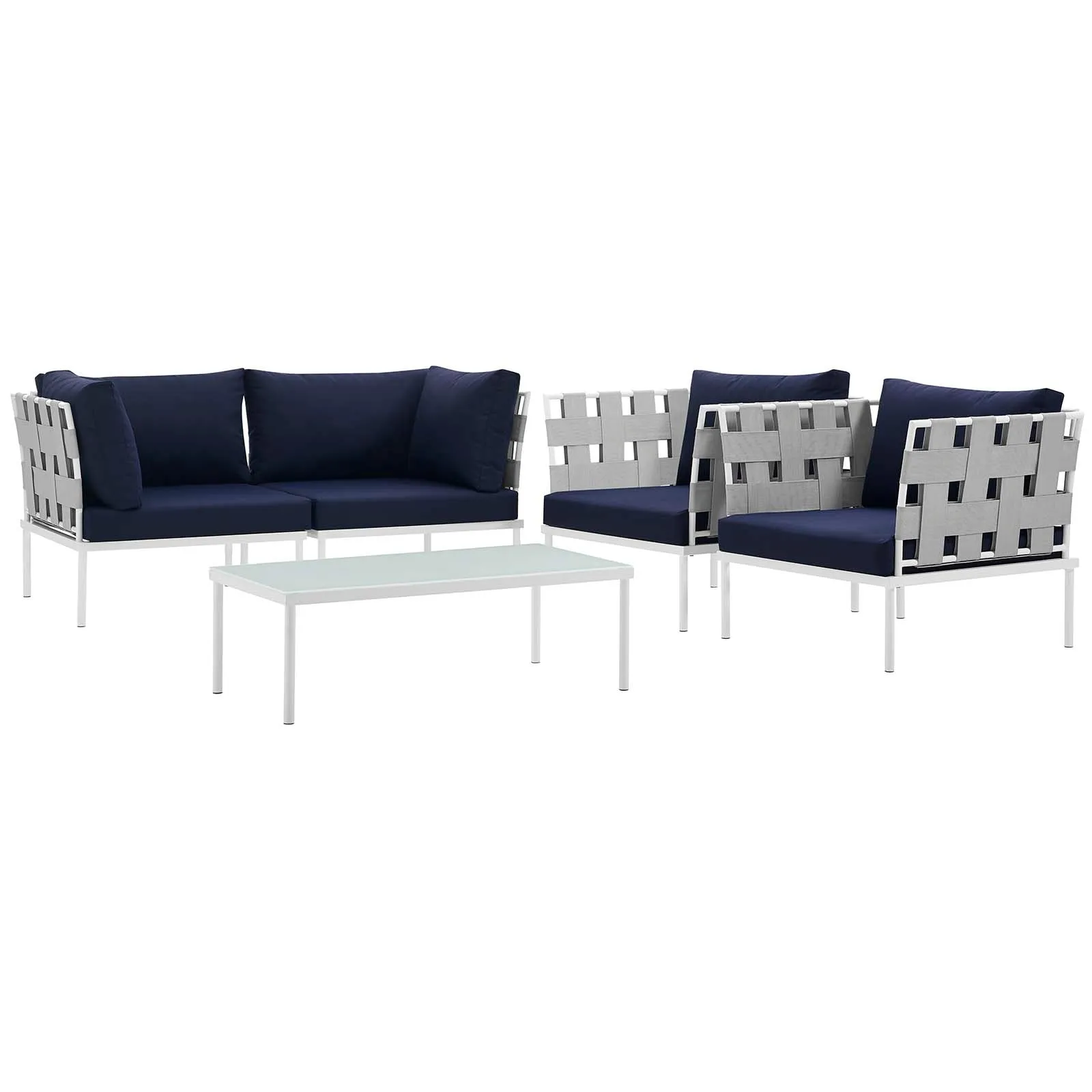 Harmony 5  Piece Outdoor Patio Aluminum Sectional Sofa Set by Modway