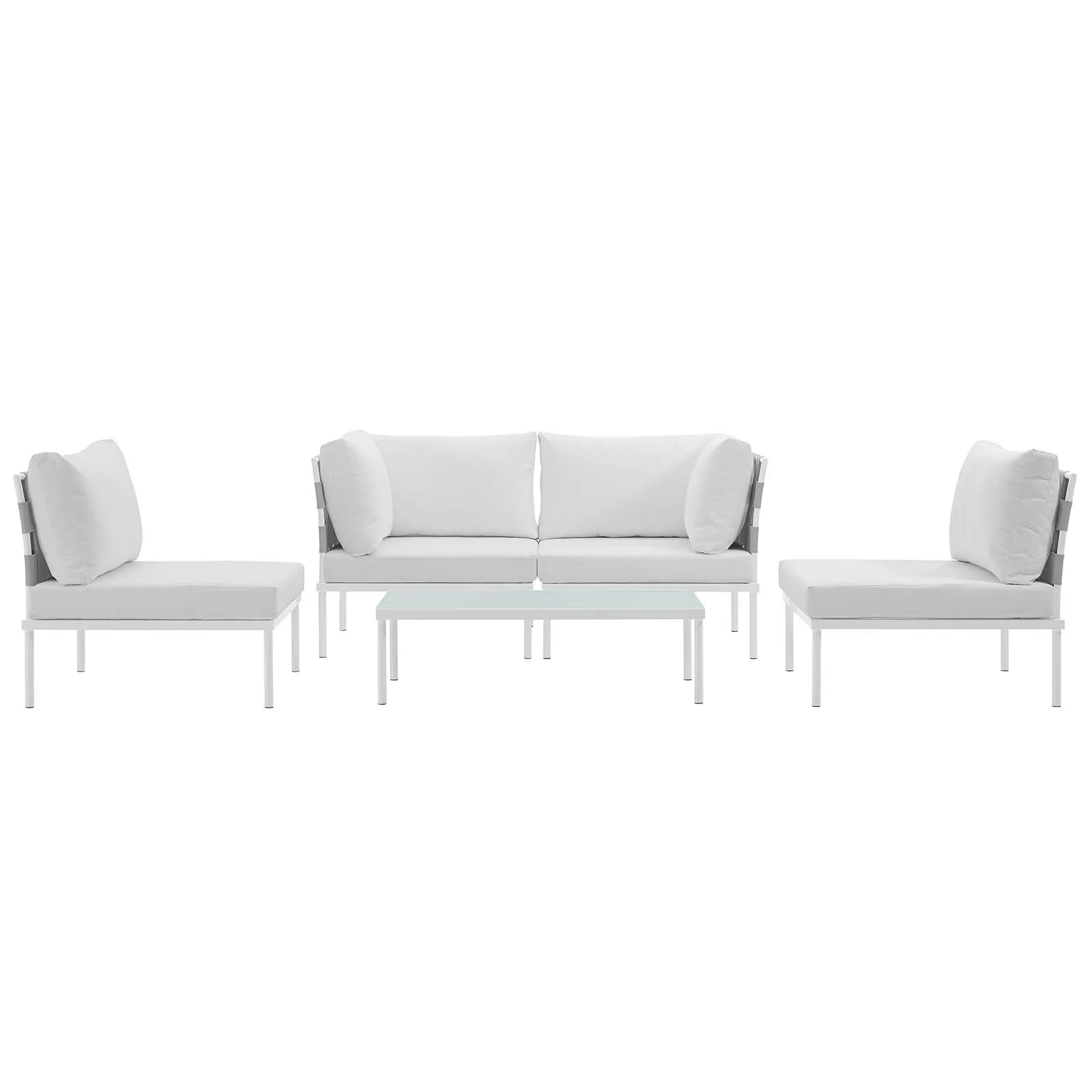 Harmony 5 Piece Outdoor Patio Aluminum Sectional Sofa Set by Modway