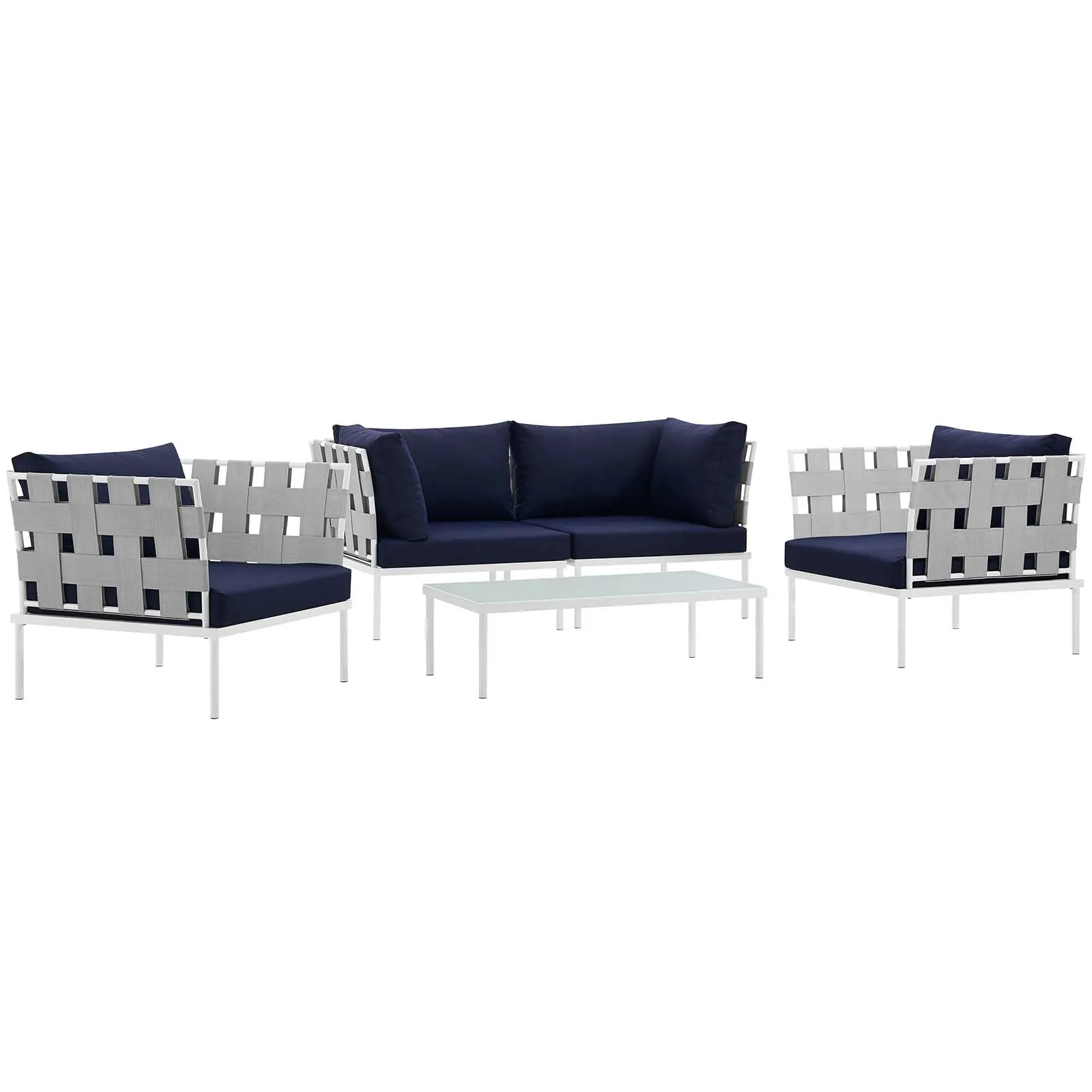 Harmony 5  Piece Outdoor Patio Aluminum Sectional Sofa Set by Modway