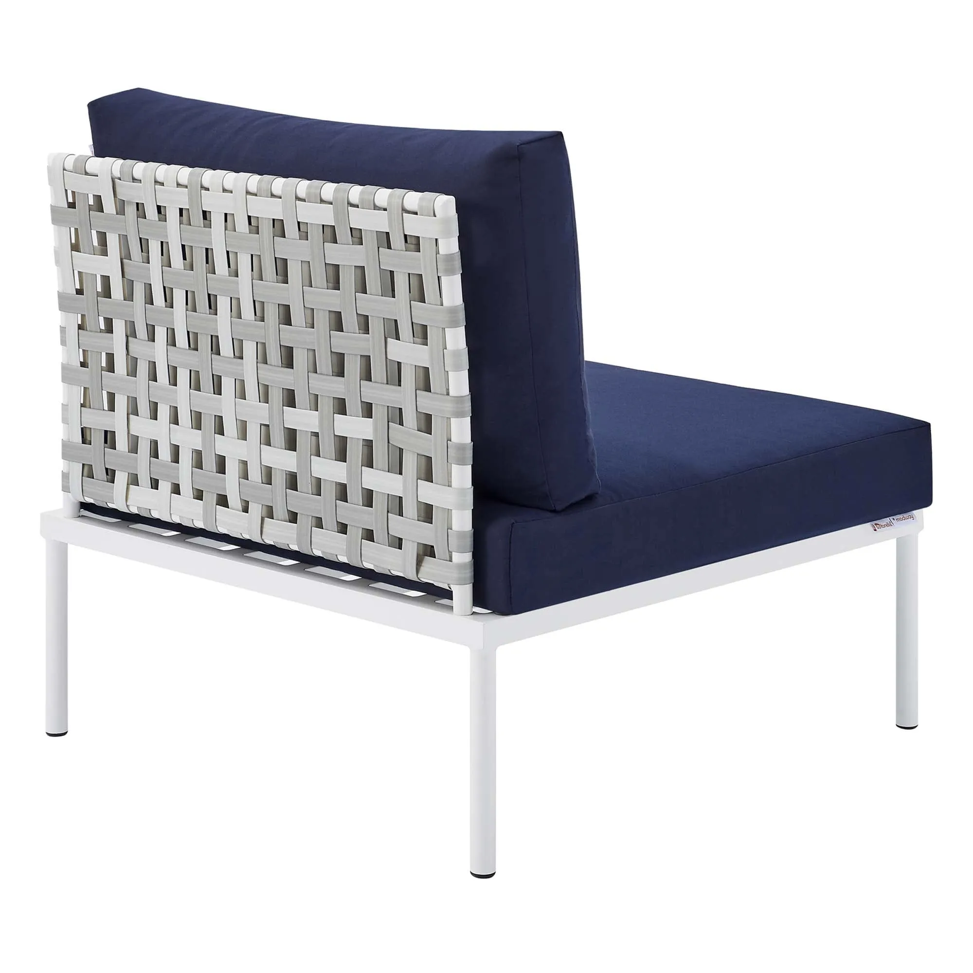 Harmony 6-Piece  Sunbrella® Basket Weave Outdoor Patio Aluminum Sectional Sofa Set by Modway