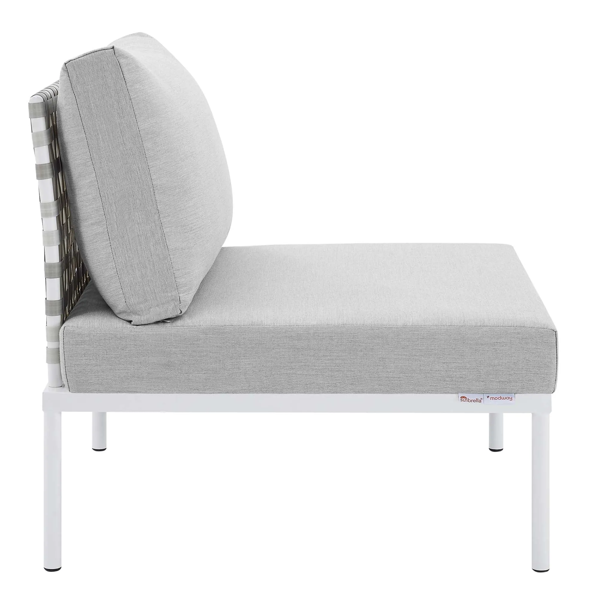 Harmony 6-Piece  Sunbrella® Basket Weave Outdoor Patio Aluminum Sectional Sofa Set by Modway