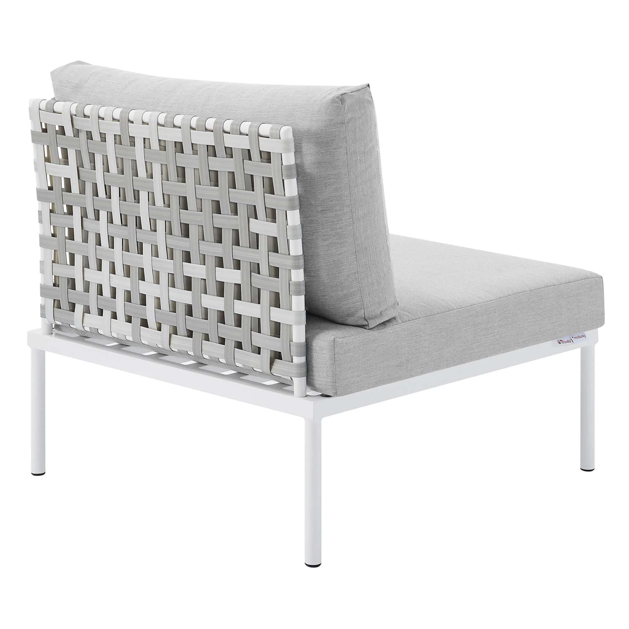 Harmony 6-Piece  Sunbrella® Basket Weave Outdoor Patio Aluminum Sectional Sofa Set by Modway