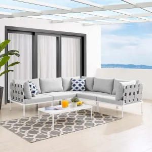 Harmony 6-Piece  Sunbrella® Outdoor Patio Aluminum Sectional Sofa Set by Modway