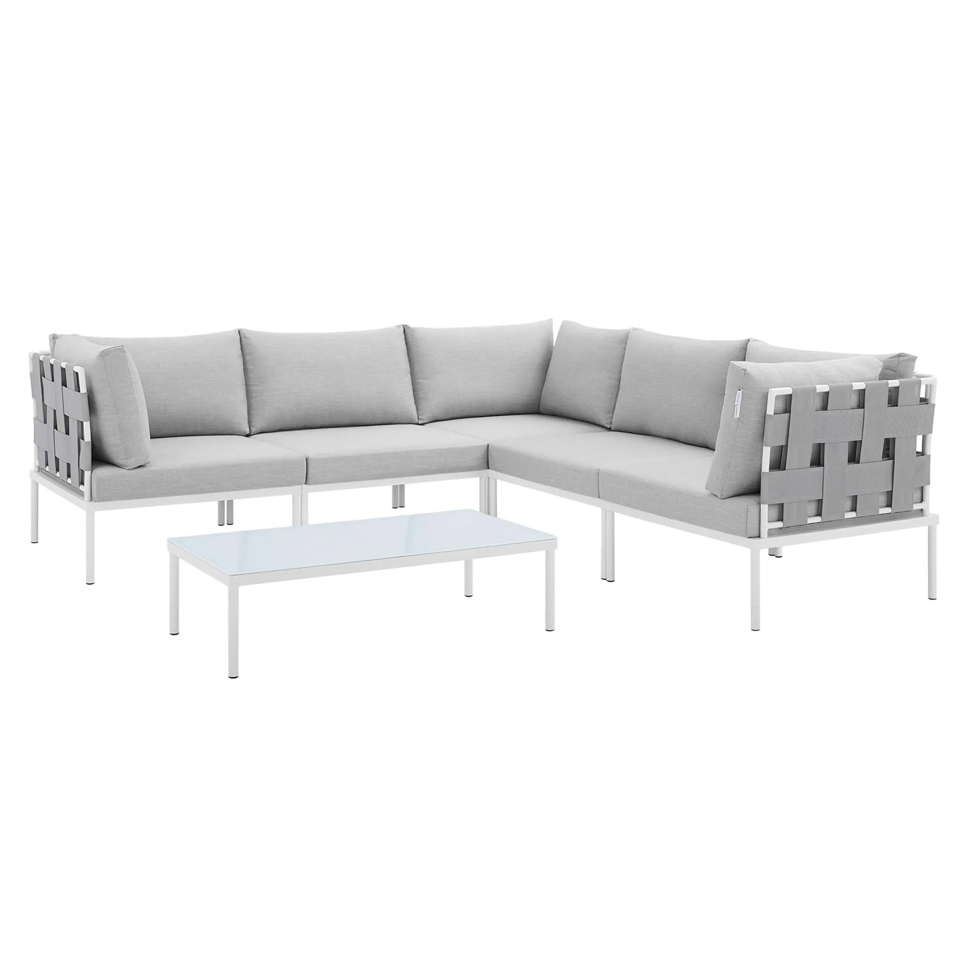 Harmony 6-Piece  Sunbrella® Outdoor Patio Aluminum Sectional Sofa Set by Modway