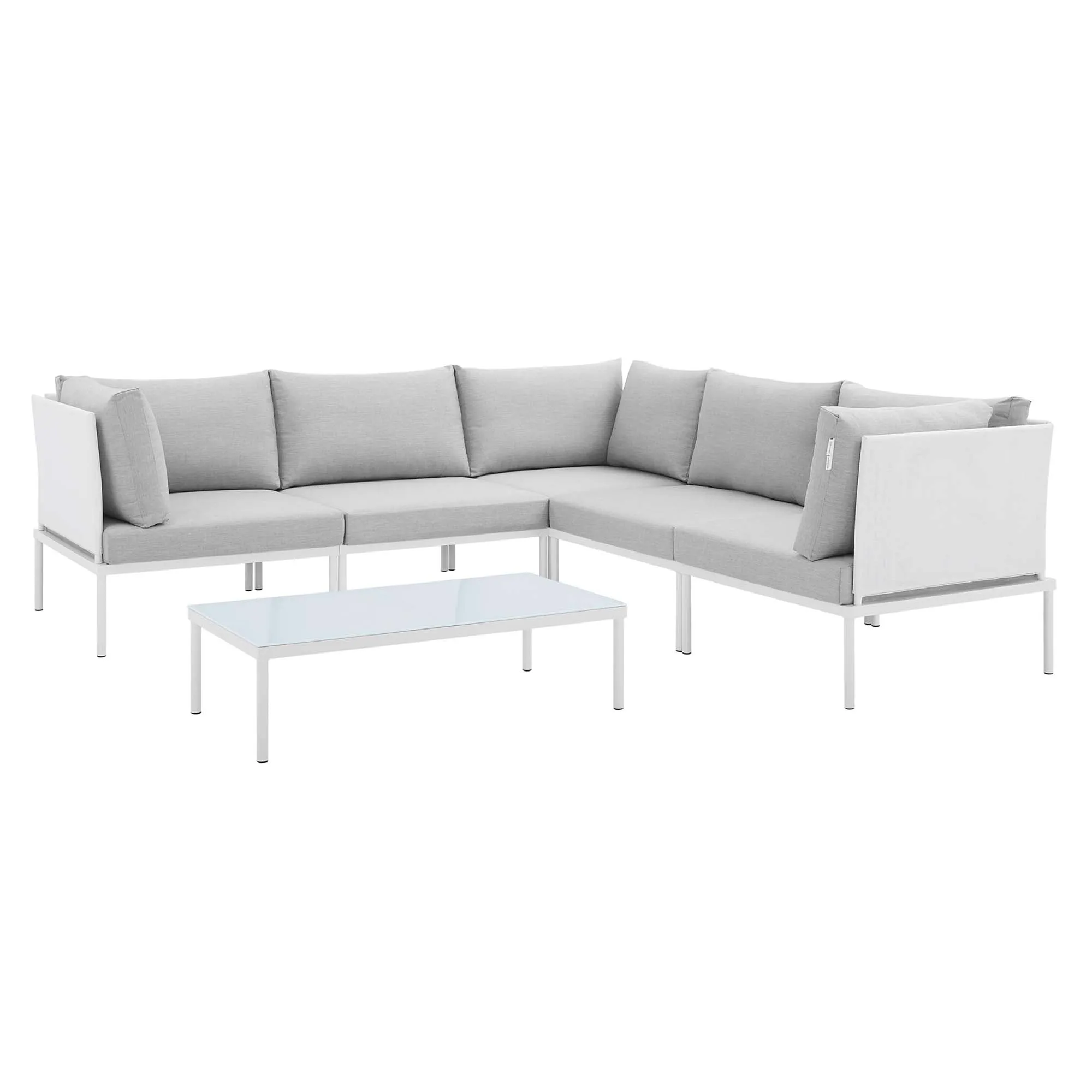 Harmony 6-Piece  Sunbrella® Outdoor Patio Aluminum Sectional Sofa Set by Modway